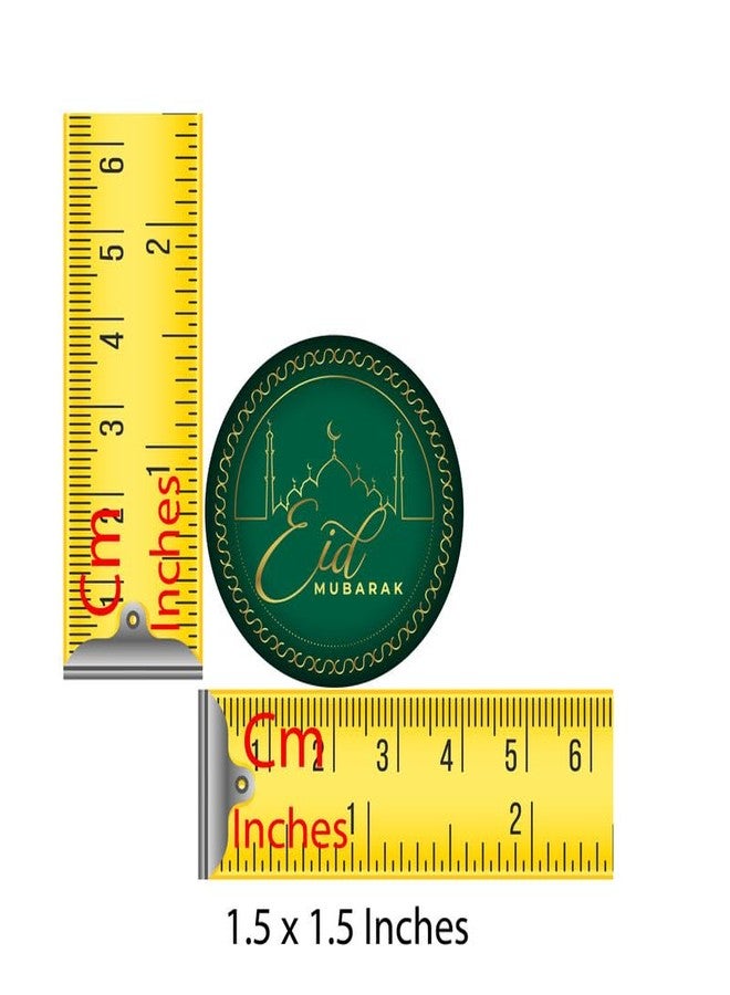 D2C Eid Mubarak Round Stickers for Gift Wrapping and Packaging | Paper Stickers, 1.5 x 1.5 Inches Qty :77pc - Image 2